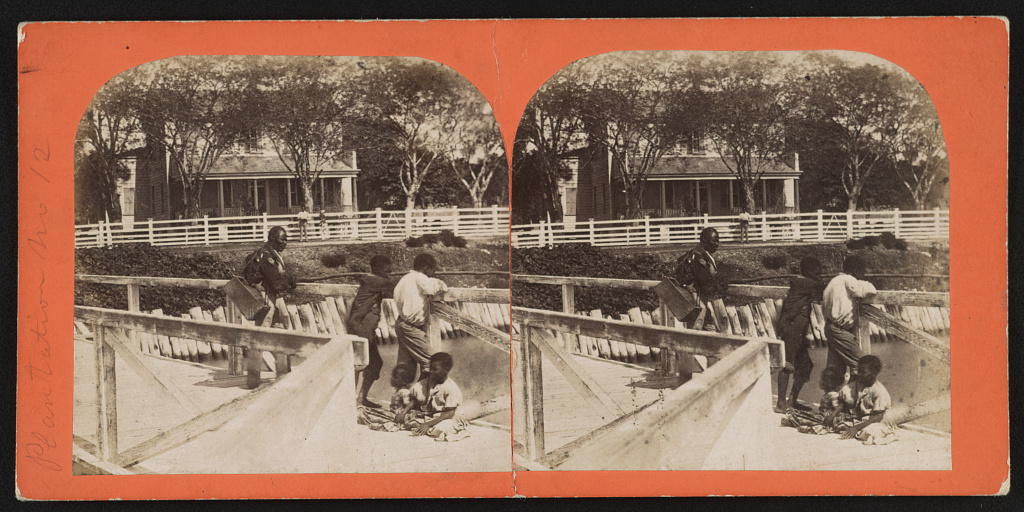 Demonstration color treatment of the Rockville Plantation stereograph